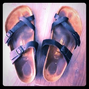 Birkenstock Black and Brown Sandals